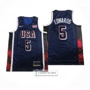 Camiseta USA 2024 Anthony Edwards NO 5 Juegos Olimpicos Azul