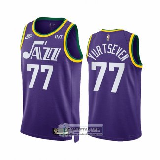 Camiseta Utah Jazz Omer Yurtseven NO 77 Classic 2023-24 Violeta