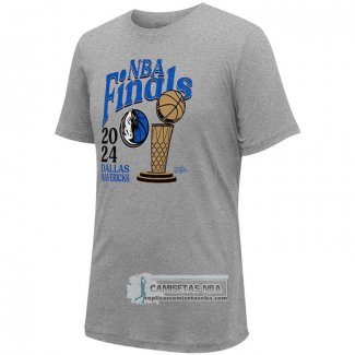 Camiseta Manga Corta Dallas Mavericks 2024 NBA Finals Revolution Gris