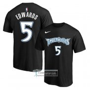 Camiseta Manga Corta Minnesota Timberwolves Anthony Edwards Negro