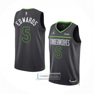 Camiseta Minnesota Timberwolves Anthony Edwards NO 5 Statement 2022-23 Negro