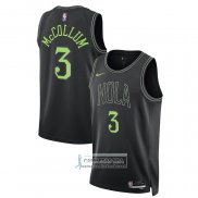 Camiseta New Orleans Pelicans CJ McCollum NO 3 Ciudad 2023-24 Negro