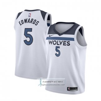 Camiseta Nino Minnesota Timberwolves Anthony Edwards NO 5 Association 2022-23 Blanco