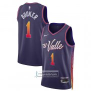 Camiseta Phoenix Suns Devin Booker NO 1 Ciudad 2023-24 Violeta