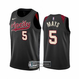 Camiseta Portland Trail Blazers Skylar Mays NO 5 Ciudad 2023-24 Negro