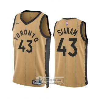 Camiseta Toronto Raptors Pascal Siakam NO 43 Ciudad 2023-24 Oro