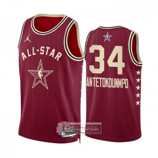 Camiseta All Star 2024 Milwaukee Bucks Giannis Antetokounmpo NO 34 Rojo