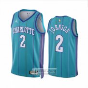 Camiseta Charlotte Hornets Larry Johnson NO 2 Classic 2023-24 Verde