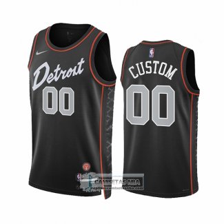 Camiseta Detroit Pistons Personalizada Ciudad 2023-24 Negro