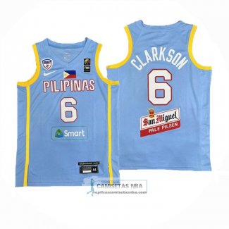 Camiseta Filipino Jordan Clarkson NO 6 Juegos Olimpicos 2024 Azul