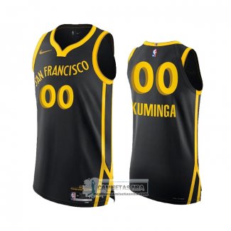 Camiseta Golden State Warriors Jonathan Kuminga NO 00 Ciudad Autentico 2023-24 Negro