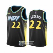 Camiseta Indiana Pacers Isaiah Jockson NO 22 Ciudad 2023-24 Negro