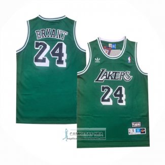 Camiseta Los Angeles Lakers Kobe Bryant NO 24 Retro Verde