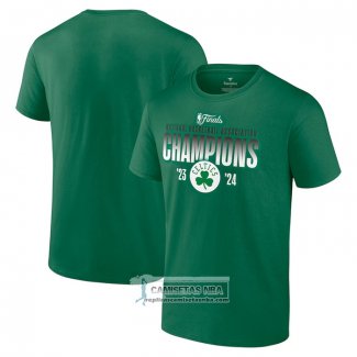 Camiseta Manga Corta Boston Celtics 2024 NBA Finals Champions Blocked Shot Verde