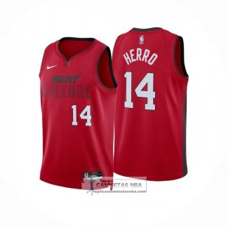 Camiseta Miami Heat Tyler Herro NO 14 Ciudad 2024-25 Rojo