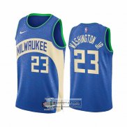 Camiseta Milwaukee Bucks Tyty Washington JR. NO 23 Ciudad 2023-24 Azul