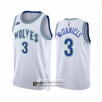 Camiseta Minnesota Timberwolves Jaden Mcdaniels NO 3 Classic 2023-24 Blanco