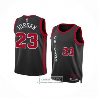 Camiseta Nino Chicago Bulls Michael Jordan NO 23 Ciudad 2023-24 Negro