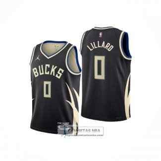 Camiseta Nino Milwaukee Bucks Damian Lillard NO 0 Statement 2022-23 Negro