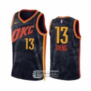 Camiseta Oklahoma City Thunder Ousmane Dieng NO 13 Ciudad 2023-24 Negro