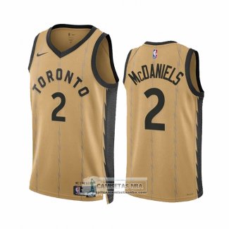 Camiseta Toronto Raptors Jalen Mcdaniels NO 2 Ciudad 2023-24 Oro