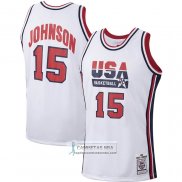 Camiseta USA 1992 James Johnson NO 15 Blanco