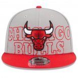 Gorra Chicago Bulls 2023 NBA Draft 9FIFTY Snapback Gris Rojo