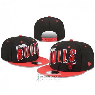 Gorra Chicago Bulls Adjustable Stacked Slant 9FIFTY Negro Rojo