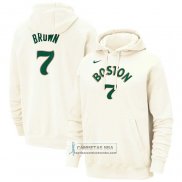 Sudaderas con Capucha Boston Celtics Jaylen Brown Ciudad 2023-24 Crema