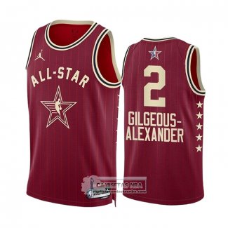Camiseta All Star 2024 Oklahoma City Thunder Shai-Gilgeous Alexander NO 2 Rojo