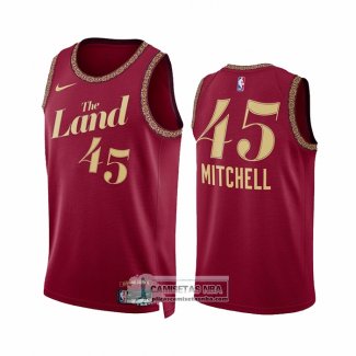 Camiseta Cleveland Cavaliers Donovan Mitchell NO 45 Ciudad 2023-24 Rojo