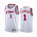Camiseta Houston Rockets Amen Thompson NO 1 Ciudad 2023-24 Blanco