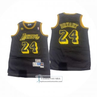 Camiseta Los Angeles Lakers Kobe Bryant NO 24 Hardwood Classics Negro