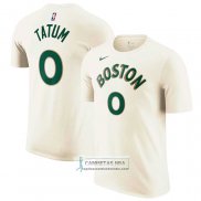 Camiseta Manga Corta Boston Celtics Jayson Tatum Ciudad 2023-24 Crema