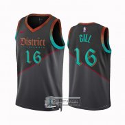 Camiseta Washington Wizards Anthony Gill NO 16 Ciudad 2023-24 Negro