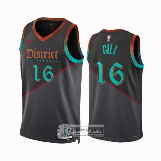 Camiseta Washington Wizards Anthony Gill NO 16 Ciudad 2023-24 Negro