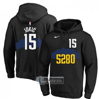 Sudaderas con Capucha Denver Nuggets Nikola Jokic Ciudad 2023-24 Negro