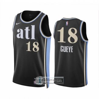 Camiseta Atlanta Hawks Mouhamed Gueye NO 18 Ciudad 2023-24 Negro