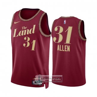 Camiseta Cleveland Cavaliers Jarrett Allen NO 31 Ciudad 2023-24 Rojo