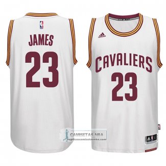 Camiseta Cleveland Cavaliers LeBron James NO 23 Retro Blanco2