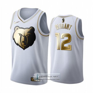 Camiseta Golden Edition Memphis Grizzlies Ja Morant Blanco