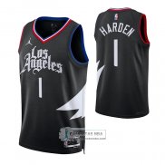 Camiseta Los Angeles Clippers James Harden NO 1 Statement Negro