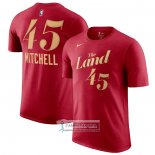 Camiseta Manga Corta Cleveland Cavaliers Donovan Mitchell Ciudad 2023-24 Rojo