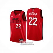 Camiseta Miami Heat Jimmy Butler NO 22 Ciudad 2024-25 Rojo