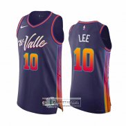 Camiseta Phoenix Suns Damion Lee NO 10 Ciudad Autentico 2023-24 Violeta