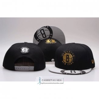 Gorra Brooklyn Nets Adjustable Snapback Gris Negro