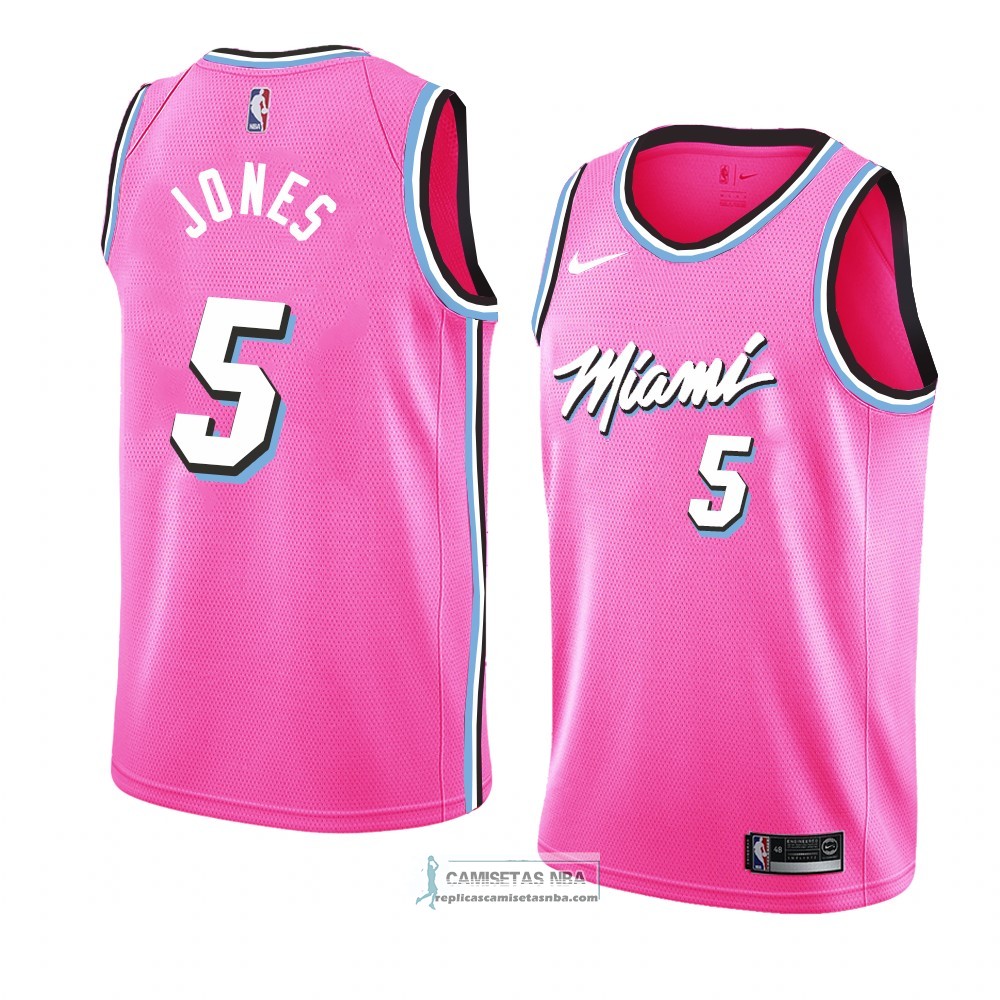 Camisetas NBA Miami Heat Derrick Jones Earned 2018-19 Rosa replicas ...