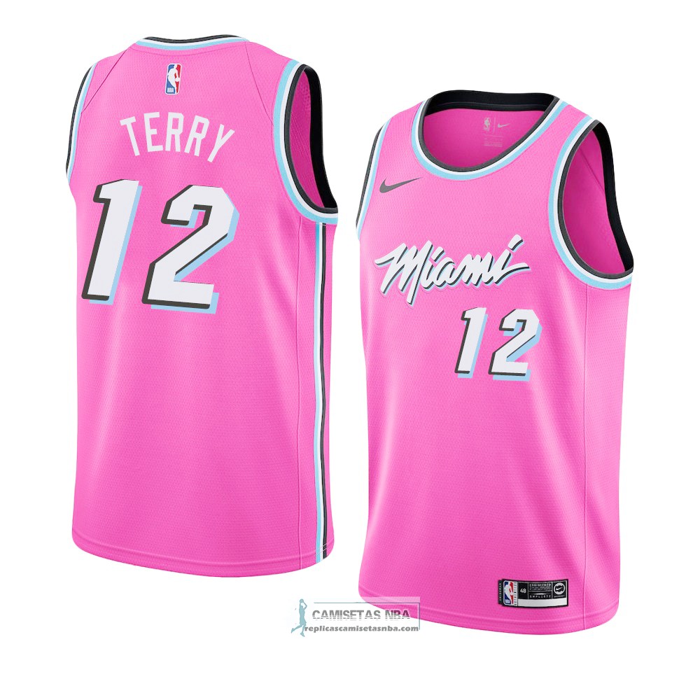 Camisetas NBA Miami Heat Heat Emanuel Terry Earned 2018-19 Rosa ...