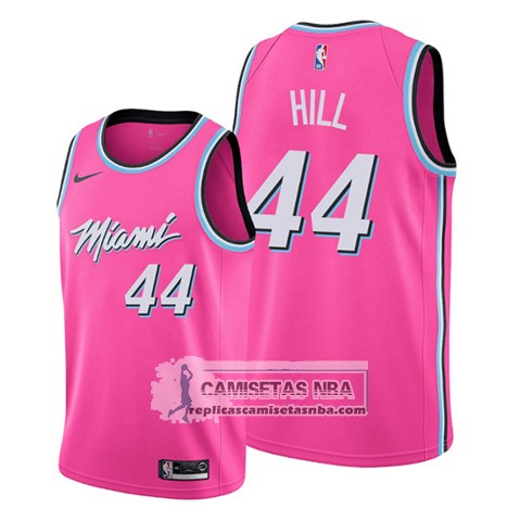 Camisetas NBA Miami Heat Solomon Hill Earned 2019-20 Rosa replicas ...