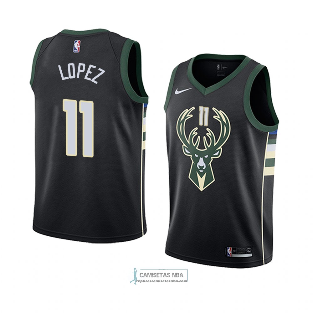 Camisetas NBA Milwaukee Bucks Brook Lopez Statement 2018 Negro replicas ...